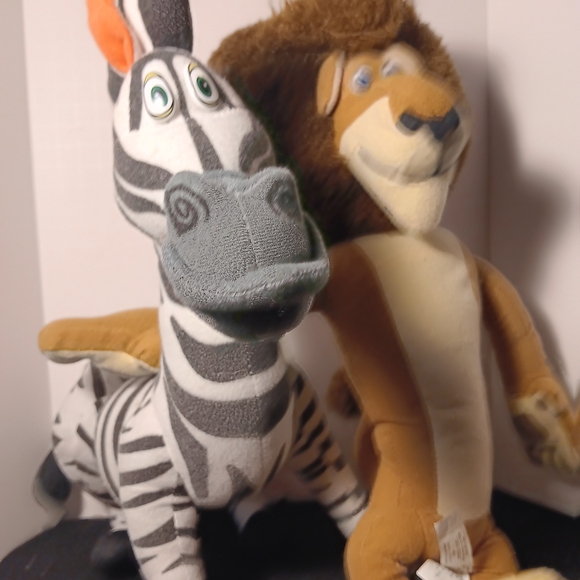 Plush Zebra and Lion Toy Set - Picture 2 of 8